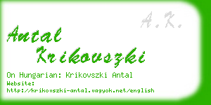 antal krikovszki business card